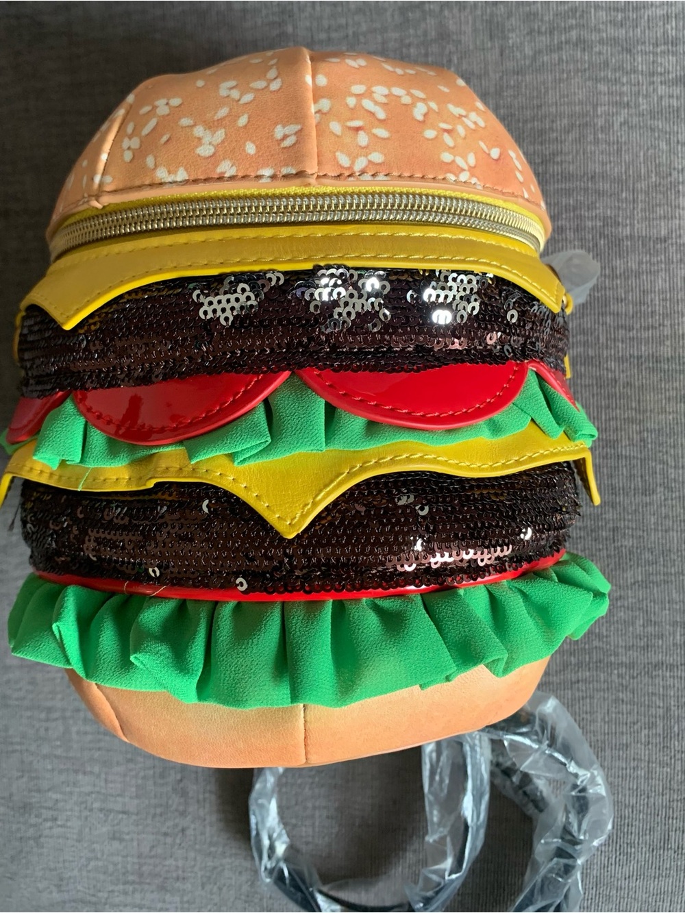 Betsey Johnson Kitsch Nice Buns cheeseburger hamburger Crossbody bag purse NWOT - Picture 6 of 13